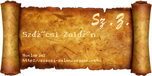 Szécsi Zalán névjegykártya